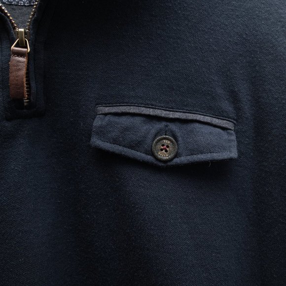 Ted Baker Quarter Zip Deep Navy Pullover - Picture 4 of 6